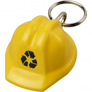 Logo trade promotional giveaway photo of: Kolt hard hat-shaped recycled keychain
