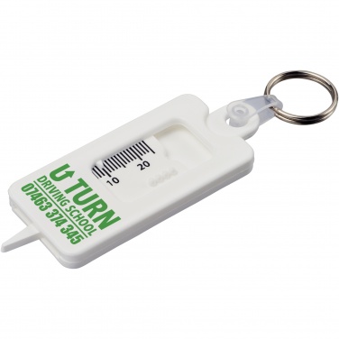 Logo trade business gift photo of: Kym recycled tyre tread check keychain
