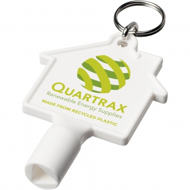 Logo trade promotional merchandise image of: Maximilian house-shaped recycled utility key keychain