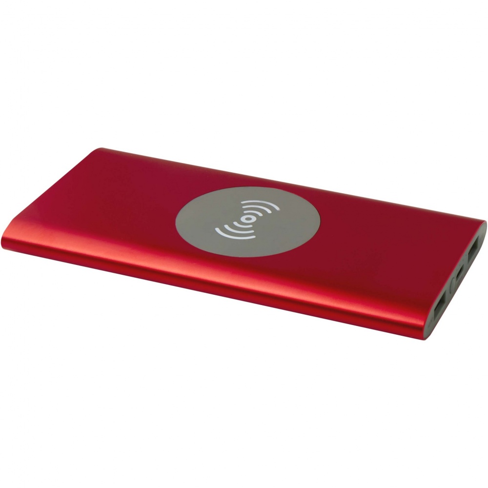 Logo trade promotional items image of: Juice 8000 mAh Type-C recycled aluminium wireless power bank