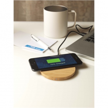 Logotrade promotional gifts photo of: Essence 15W bamboo wireless charging pad