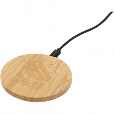 Logo trade corporate gifts picture of: Essence 15W bamboo wireless charging pad