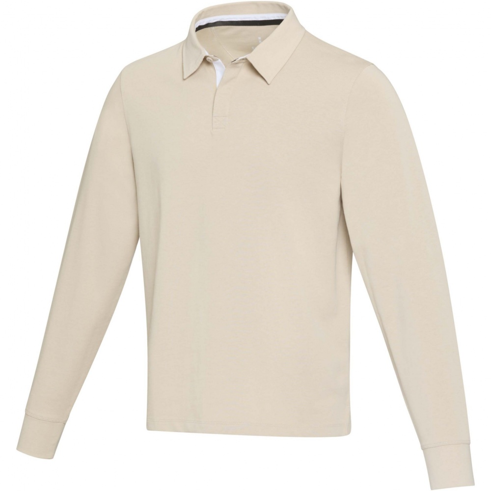 Logo trade promotional merchandise image of: Clyde unisex organic rugby polo sweatshirt