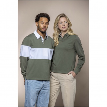 Logo trade promotional product photo of: Clyde unisex organic rugby polo sweatshirt