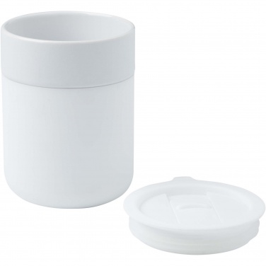 Logo trade promotional product photo of: Java 330 ml ceramic tumbler with silicone wrap and plastic lid