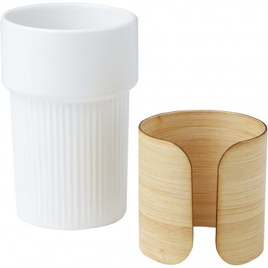 Logo trade business gifts image of: Tumbler Fika 340 ml with bamboo sleeve