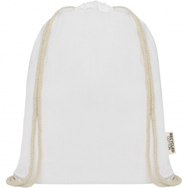 Logo trade promotional merchandise picture of: Oregon 140 g/m² GRS recycled cotton drawstring bag