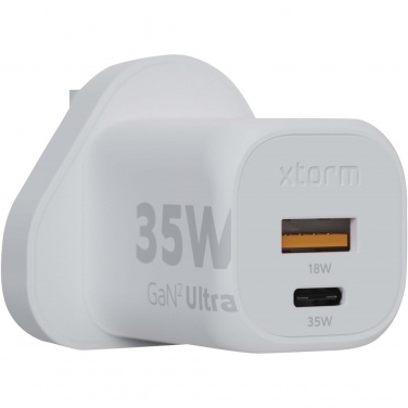 Logotrade promotional gift image of: Xtorm XEC035 GaN² Ultra 35W wall charger - UK plug