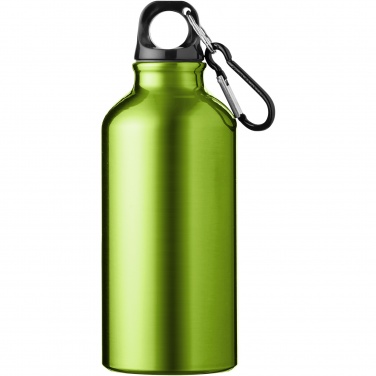 Logo trade promotional giveaway photo of: Oregon 400 ml aluminium water bottle with carabiner
