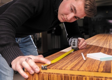 Logo trade corporate gifts image of: Measuring tape with carabiner