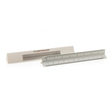 Logo trade promotional giveaway photo of: 15cm. Aluminum triangular ruler
