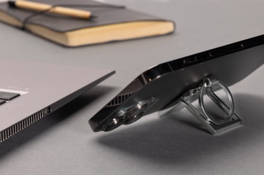 Logo trade promotional giveaways picture of: RSC recycled zinc alloy phone stand keychain