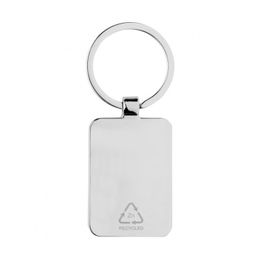 Logo trade advertising product photo of: RCS recycled zinc alloy rectangle keychain with bamboo