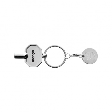 Logotrade promotional merchandise image of: RCS recycled zinc alloy radiator key keychain with coin