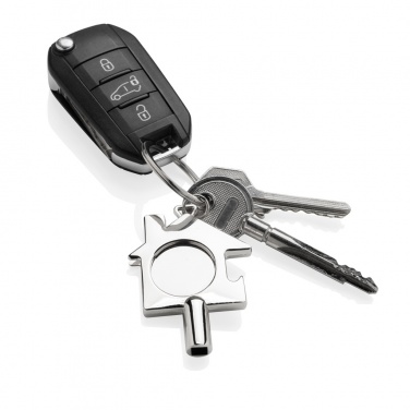 Logo trade business gifts image of: RCS recycled zinc alloy 3 in 1 keychain