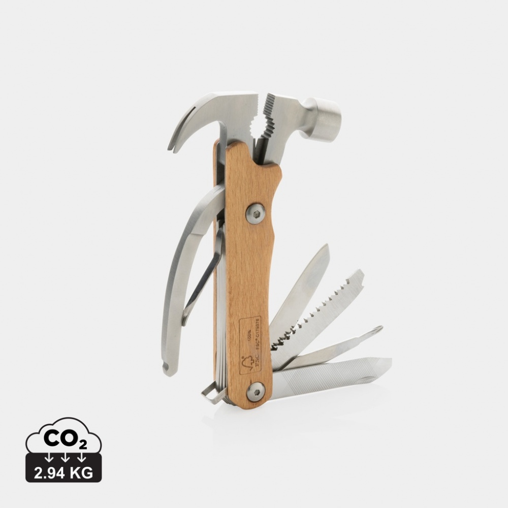 Logo trade promotional merchandise photo of: Wooden multi-tool hammer