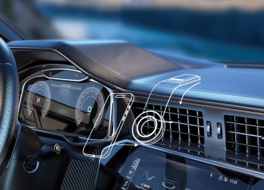 Logo trade promotional product photo of: DriveGrip RCS recycled plastic universal magnetic car holder