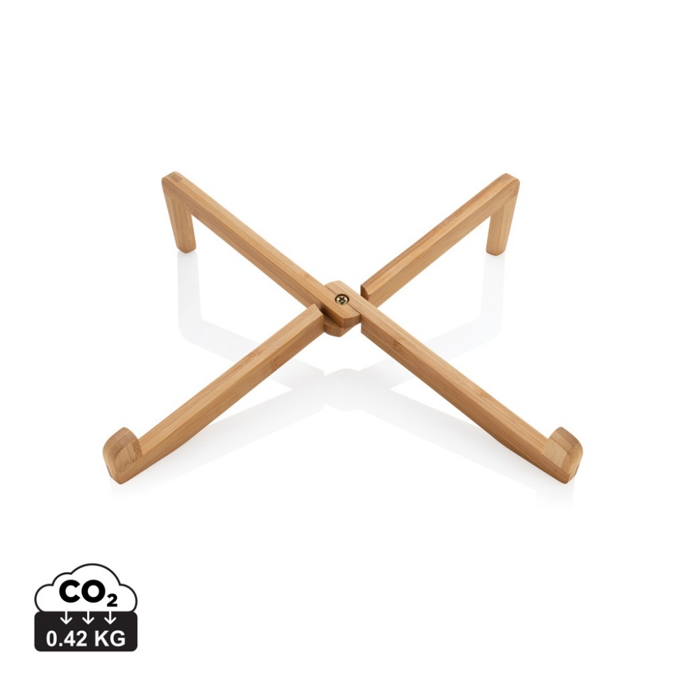 Logo trade promotional products image of: Bamboo portable laptop stand