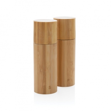 Logo trade promotional merchandise picture of: Ukiyo bamboo salt and pepper mill set
