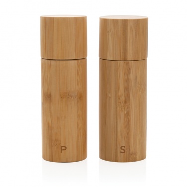 Logo trade corporate gift photo of: Ukiyo bamboo salt and pepper mill set