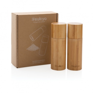 Logotrade promotional items photo of: Ukiyo bamboo salt and pepper mill set