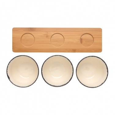 Logotrade promotional merchandise picture of: Ukiyo 3pc serving bowl set with bamboo tray