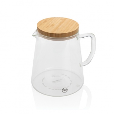 Logotrade promotional gift image of: Ukiyo borosilicate glass carafe with bamboo lid 1.2L