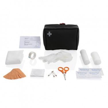 Logo trade business gift photo of: RCS recycled nubuck PU pouch  first aid set
