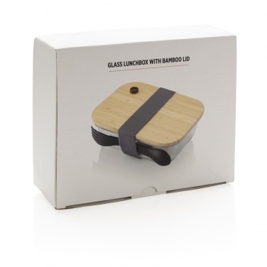 Logotrade promotional gift image of: Glass lunchbox with bamboo lid