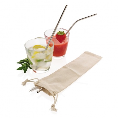 Logo trade promotional items picture of: Reusable stainless steel 3 pcs straw set