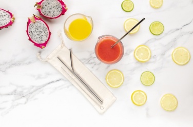 Logotrade promotional gift image of: Reusable stainless steel 3 pcs straw set