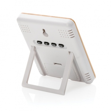 Logo trade promotional gifts image of: Bamboo weather station