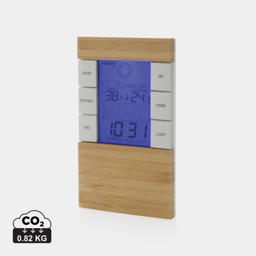 Logo trade promotional merchandise picture of: Utah RCS rplastic and bamboo weather station