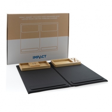 Logo trade promotional giveaways picture of: Impact AWARE RPET Foldable desk organizer with laptop stand