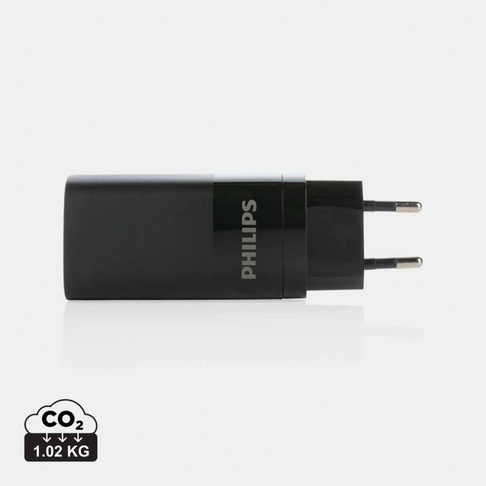 Logotrade promotional merchandise photo of: Philips 65W ultra fast PD 3-port USB wall charger