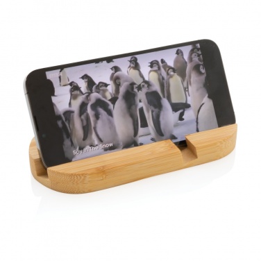 Logo trade promotional products image of: Bamboo tablet and phone holder