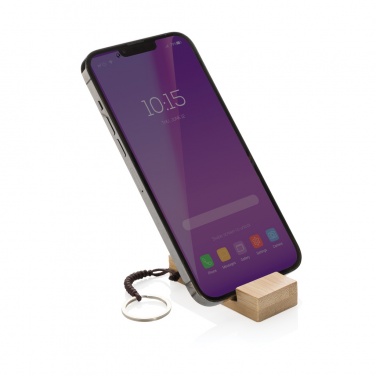 Logotrade promotional merchandise image of: Standkey bamboo keychain phone stand