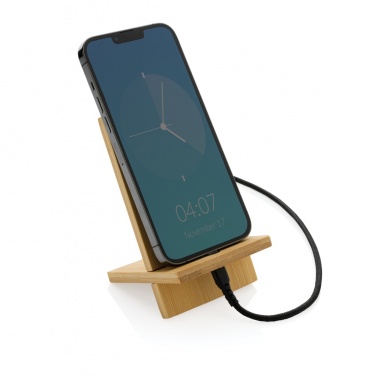 Logo trade promotional gifts image of: Bamboo phone stand in kraft box