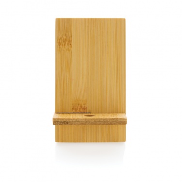 Logo trade corporate gifts image of: Bamboo phone stand in kraft box