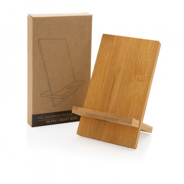 Logotrade corporate gift image of: Bamboo phone stand in kraft box