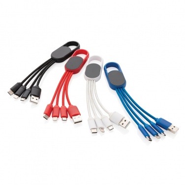 Logo trade advertising products image of: 4-in-1 cable with carabiner clip