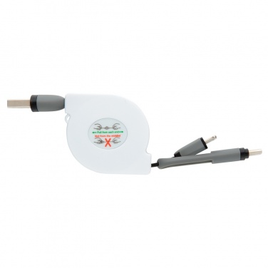 Logo trade business gifts image of: 3-in-1 retractable cable