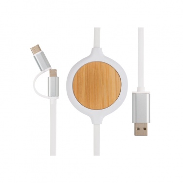 Logotrade promotional products photo of: 3-in-1 cable with 5W bamboo wireless charger