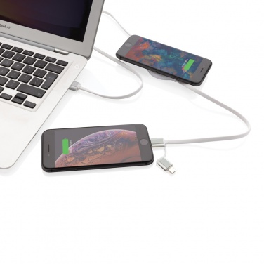 Logo trade corporate gift photo of: 3-in-1 cable with 5W bamboo wireless charger
