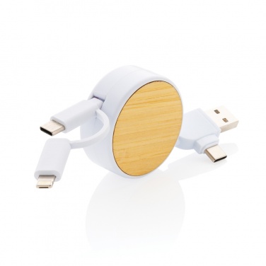 Logo trade corporate gift photo of: RCS recycled plastic Ontario 6-in-1 retractable cable