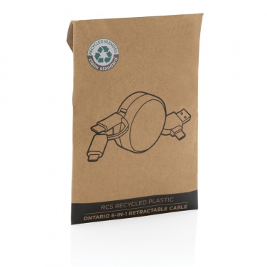 Logotrade promotional giveaways photo of: RCS recycled plastic Ontario 6-in-1 retractable cable