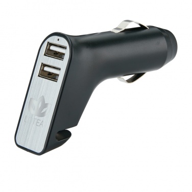 Logo trade advertising product photo of: Dual port car charger with belt cutter and hammer