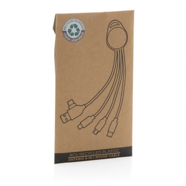 Logotrade advertising product image of: RCS recycled plastic Ontario 6-in-1 round cable