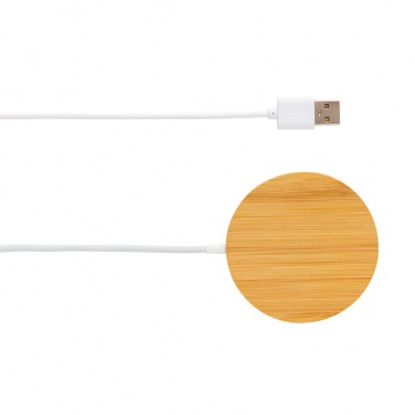Logotrade corporate gift picture of: 10W bamboo magnetic wireless charger
