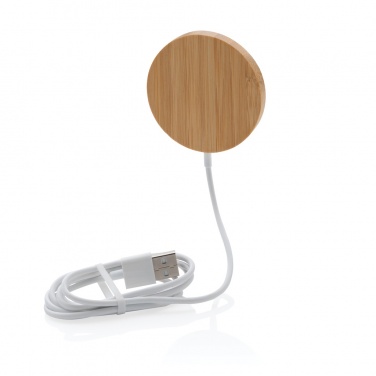Logotrade promotional giveaway picture of: 10W bamboo magnetic wireless charger